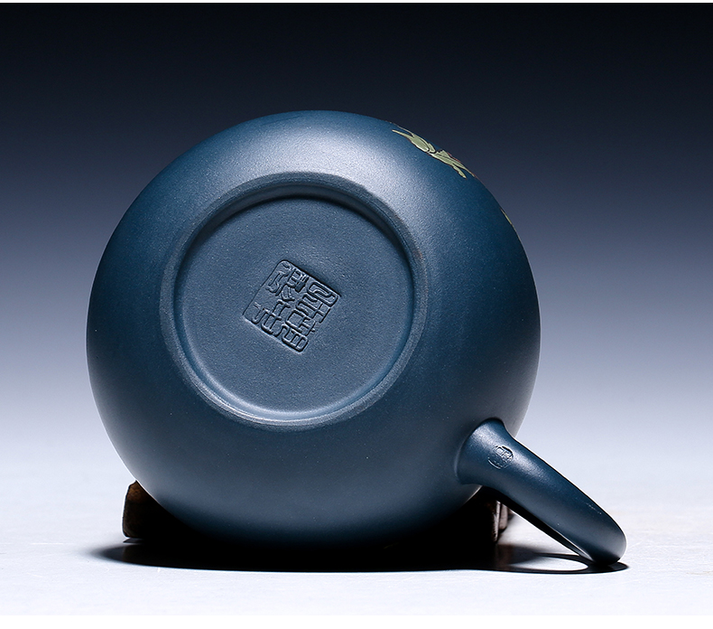 純手工紫砂壺，小巧琺瑯印花紫砂壺